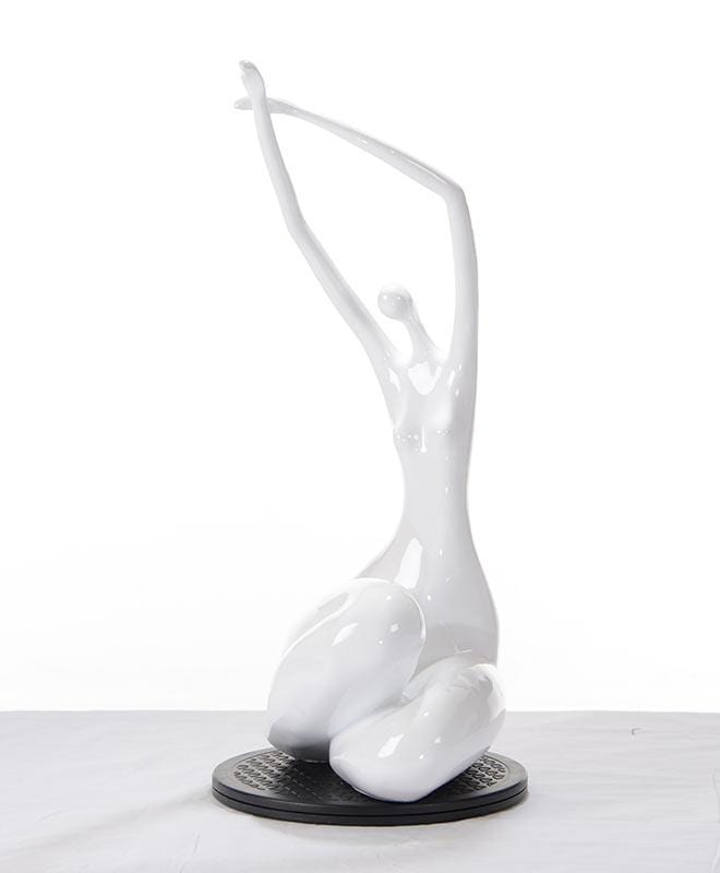 Sculptures Modern Sculpture - 24" White Lass Sculpture HomeRoots