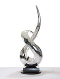 Sculptures Modern Sculpture - 33" Silver Rotatory Sculpture HomeRoots