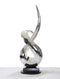 Sculptures Modern Sculpture - 33" Silver Rotatory Sculpture HomeRoots