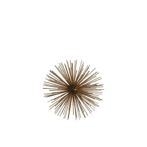 Sculptures Ornamental Sea Urchin Sculpture In Metal, Small, Gold Benzara