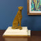Sculptures Sculptures For Sale - 5.31" X 5.12" X 9.76" Mustard Olive Resin 4 Limestone Velvet Tabletop Sculpture HomeRoots