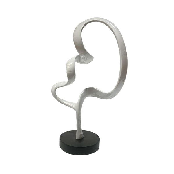 Sculptures Sculptures For Sale - 5'.5" X 10'.5" X 19" Silver Aluminum Curly White Ribbon Sculpture HomeRoots