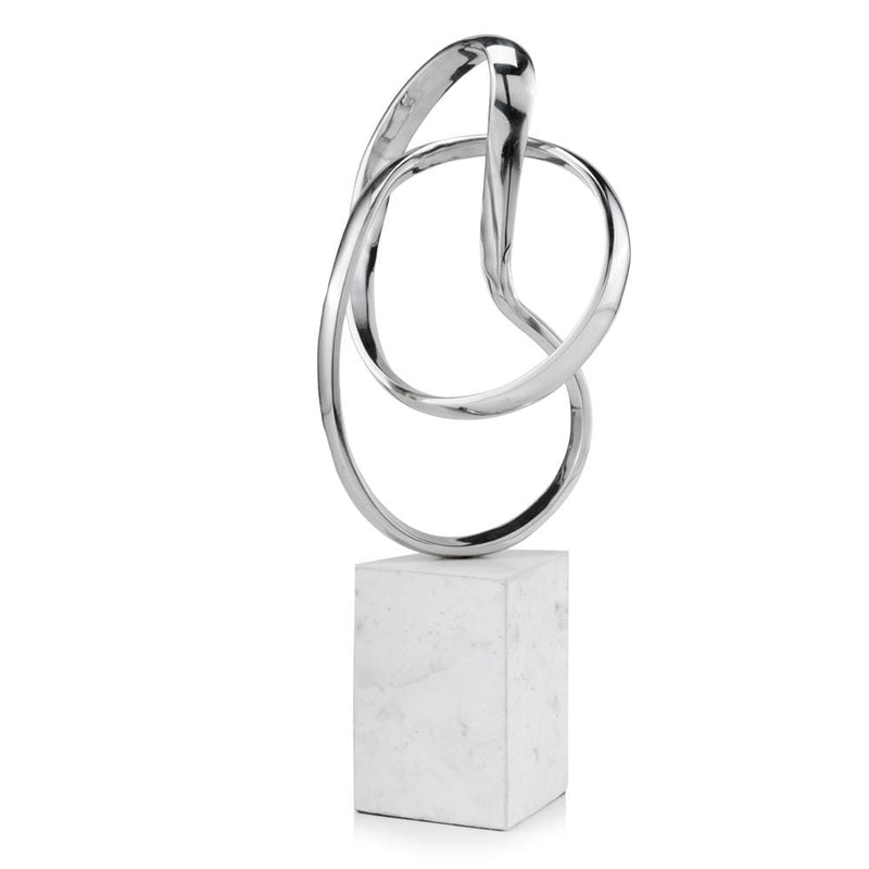Sculptures Sculptures For Sale - 5'.5" X 7'.5" X 17'.5" Silver & White Aluminum & Marble Abstract Sculpture HomeRoots