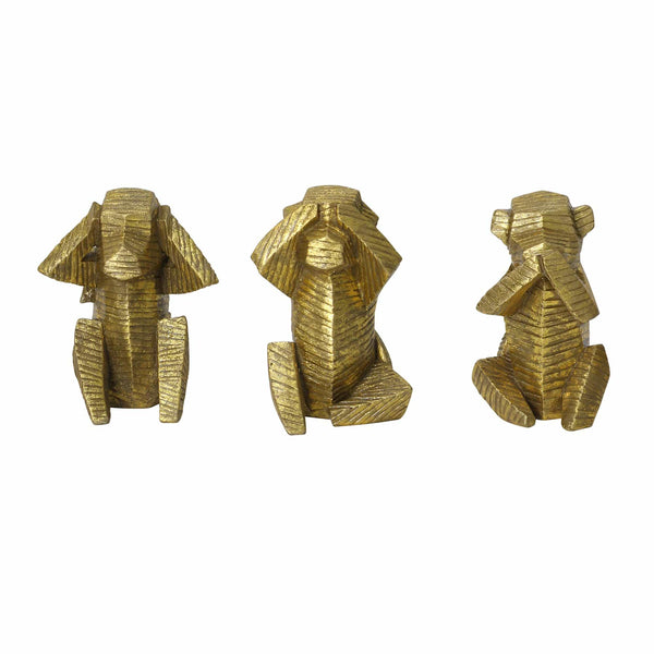 Sculptures Sculptures For Sale - 5.51" X 4.33" X 7.09" Gold Resin Limestone Tabletop Sculptures HomeRoots