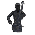 Sculptures Violin Player Statue Sculpture in Patina Black Finish by Urban Port Benzara