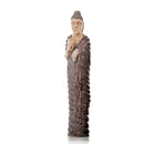 Sculptures Wood Sculpture - 4" x 4.5" x 25" Natural & Brown/Standing - Buddha Sculpture HomeRoots