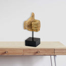 Sculptures Wood Sculpture - 4" x 4" x 11" Natural/Black - Thumbs Up Sculpture HomeRoots