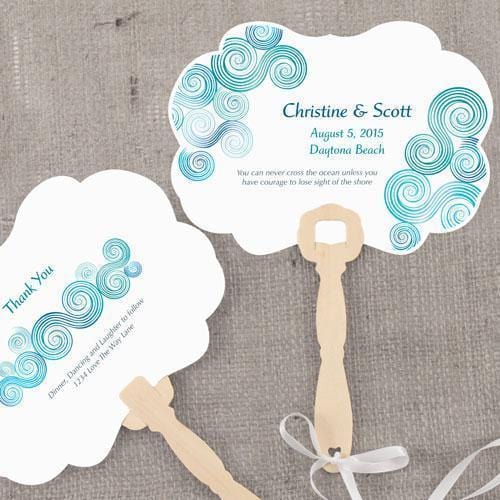 Sea Breeze Personalized Hand Fan (Pack of 1)-Wedding Parasols Umbrellas & Fans-JadeMoghul Inc.