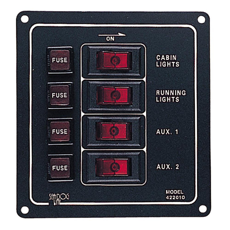 Sea-Dog Aluminum Switch Panel - Vertical - 4 Switch [422010-1]-Electrical Panels-JadeMoghul Inc.