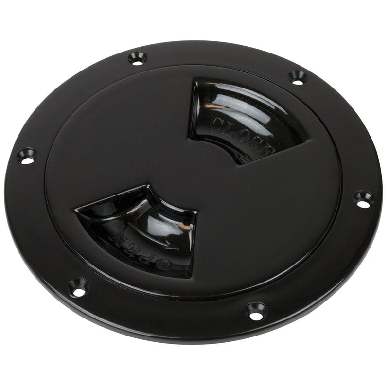 Sea-Dog Quarter-Turn Smooth Deck Plate w-Internal Collar - Black - 8" [336385-1]-Deck Plates-JadeMoghul Inc.