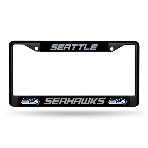 Cool License Plate Frames Seahawks Black Chrome Frame