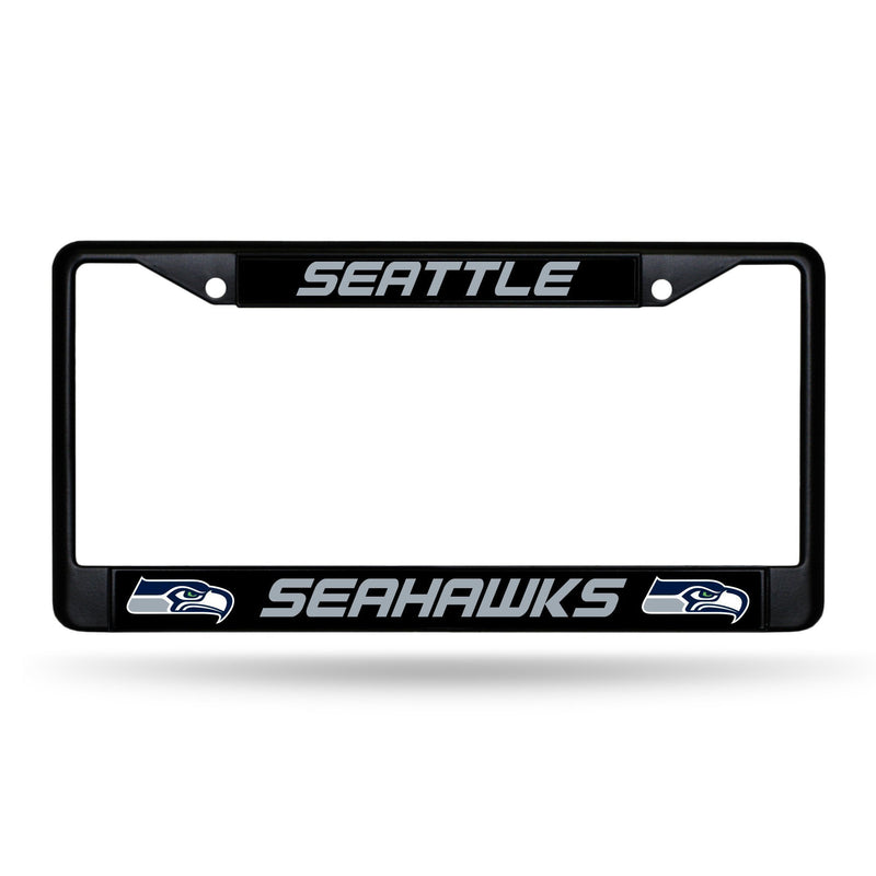 Cool License Plate Frames Seahawks Black Chrome Frame