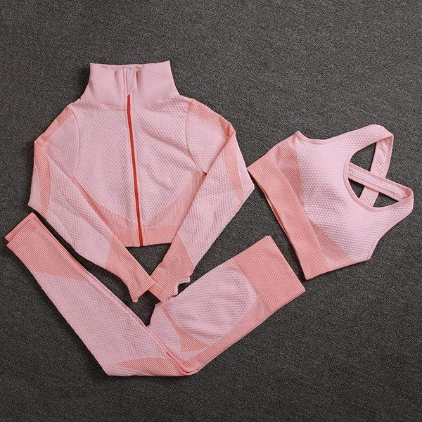 Seamless Women Yoga Sets Female Sport Gym Suits Wear Running Clothes Women Fitness Sport Gym Set Women Long Sleeve Yoga Clothing JadeMoghul Inc. 