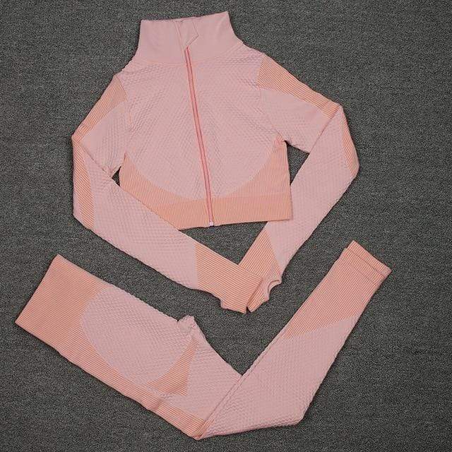 Seamless Women Yoga Sets Female Sport Gym Suits Wear Running Clothes Women Fitness Sport Gym Set Women Long Sleeve Yoga Clothing JadeMoghul Inc. 