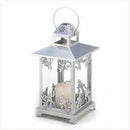 Lantern Candle Holder Silver Scrollwork Candle Lantern