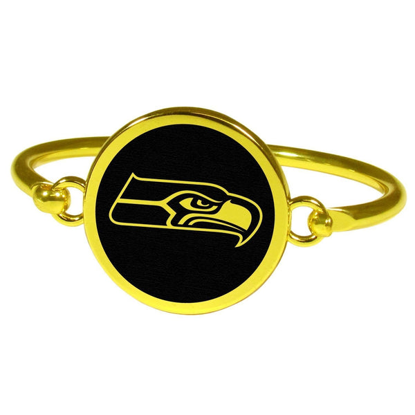 Seattle Seahawks Gold Tone Bangle Bracelet-NFL,Seattle Seahawks,Jewelry & Accessories-JadeMoghul Inc.