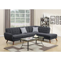 Sectional Sofas Polyfiber 2 Pieces Sectional With 2 Pillows In Dark Gray Benzara