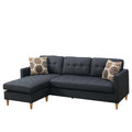 Sectional Sofas Polyfiber 2 Pieces Sectional With Pillows In Dark Gray Benzara