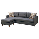 Sectional Sofas Polyfiber 2 Pieces Sectional With Pillows In Gray Benzara