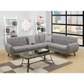 Sectional Sofas Polyfiber 2 Pieces Sectional With Tufted Back And Cushion Gray Benzara