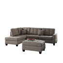 Sectional Sofas Polyfiber 3 Piece Sectional Set With Plush Cushion In Light Brown Benzara
