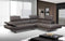 Sectionals Leather Sectional - 110" X 88" X 29"/37" Dark Gray Leather Sectional & Chaise HomeRoots