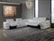 Sectionals Leather Sectional - 212" X 240" X 191.2" White Power Reclining 6"PC Sectional w/ 1-Console HomeRoots