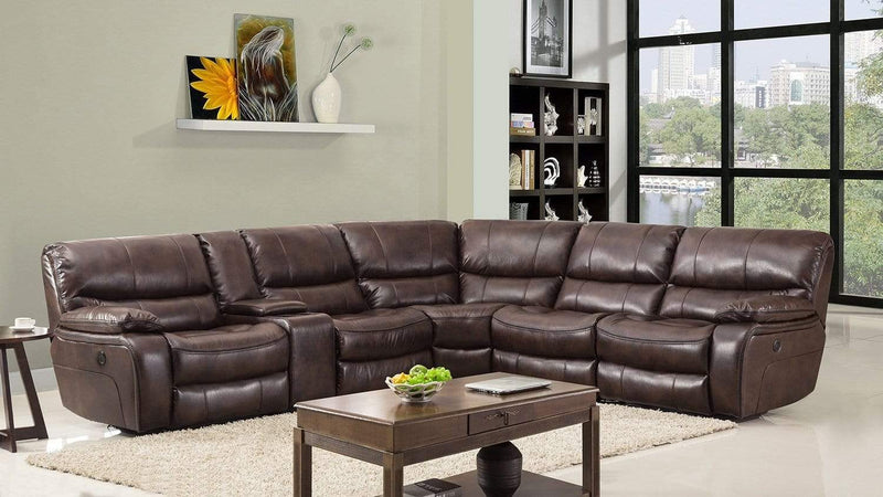 Sectionals Leather Sectional - 254'' X 41'' X 40'' Modern Dark Brown Leather Sectional HomeRoots