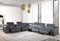 Sectionals Leather Sectional - 267" X 320" X 266.4" Dark Grey Power Reclining 8PC Sectional w/ 2-Console HomeRoots