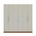 Sectionals Sectionals For Sale - 91" Maple Cream and Off White 3 Sectional Wardrobe with 4 Drawers and 6 Doors HomeRoots