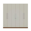 Sectionals Sectionals For Sale - 91" Maple Cream and Off White 3 Sectional Wardrobe with 4 Drawers and 6 Doors HomeRoots