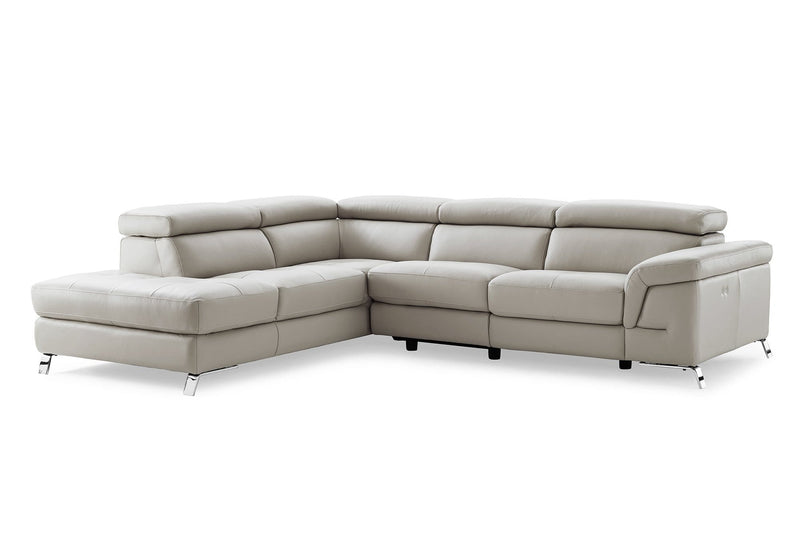 Sectionals Sectionals For Sale - Sectional, Chaise On Left When Facing, Light Gray Top Grain Italian Leather, HomeRoots