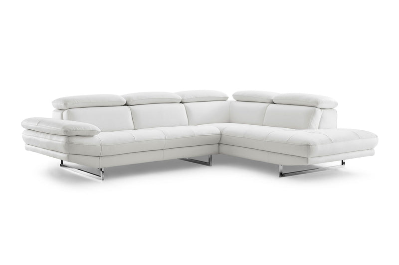 Sectionals Sectionals For Sale - Sectional, Chaise On Right When Facing, White Top Grain Italian Leather, Adjustable Headrest Couch HomeRoots