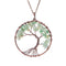 SEDmart 7 Chakra Tree Of Life Pendant Necklace Copper Crystal Natural Stone Necklace Women Christmas Gift-Green aventurine-JadeMoghul Inc.