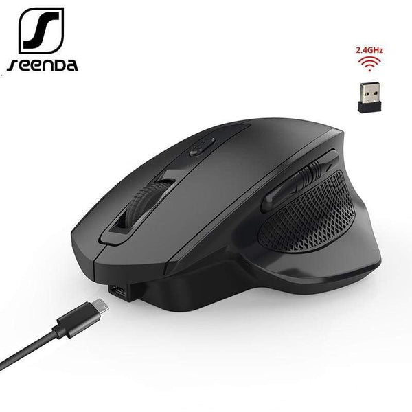 SeenDa Rechargeable 2.4G Wireless Mouse 6 Buttons Gaming Mouse for Gamer Laptop Desktop USB Receiver Silent Click Mute Mause JadeMoghul Inc. 