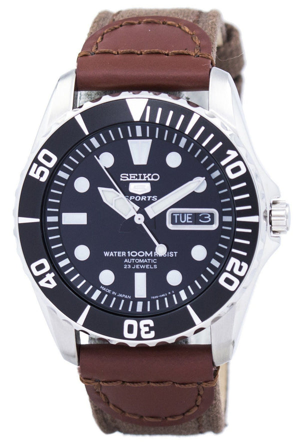 Seiko 5 Sports Automatic 23 Jewels Canvas Strap SNZF17J1-NS1 Men's Watch-Branded Watches-White-JadeMoghul Inc.
