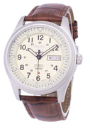 Seiko 5 Sports Automatic Ratio Brown Leather SNZG07K1-LS7 Men's Watch-Branded Watches-Black-JadeMoghul Inc.