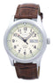 Seiko 5 Sports Military Automatic Japan Made Ratio Brown Leather SNZG07J1-LS7 Men's Watch-Branded Watches-White-JadeMoghul Inc.