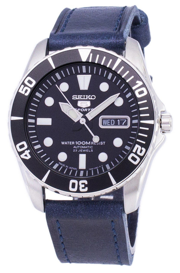 Seiko 5 Sports SNZF17J1-LS13 Automatic Japan Made Dark Blue Strap Men's Watch-Branded Watches-Blue-JadeMoghul Inc.