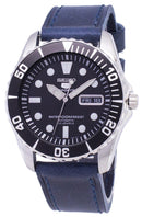 Seiko 5 Sports SNZF17K1-LS13 Automatic Dark Blue Leather Strap Men's Watch-Branded Watches-Black-JadeMoghul Inc.