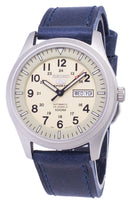 Seiko 5 Sports SNZG07K1-LS13 Automatic Dark Blue Leather Strap Men's Watch-Branded Watches-White-JadeMoghul Inc.