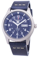 Seiko 5 Sports SNZG11K1-LS15 Automatic Dark Blue Leather Strap Men's Watch-Branded Watches-White-JadeMoghul Inc.