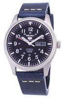 Seiko 5 Sports SNZG15K1-LS15 Automatic Dark Blue Leather Strap Men's Watch-Branded Watches-Black-JadeMoghul Inc.