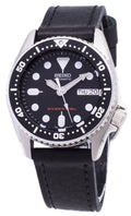 Seiko Automatic SKX013K1-MS3 Diver's 200M Black Leather Strap Men's Watch-Branded Watches-Black-JadeMoghul Inc.