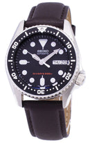 Seiko Automatic SKX013K1-MS6 Diver's 200M Dark Brown Leather Strap Men's Watch-Branded Watches-Black-JadeMoghul Inc.