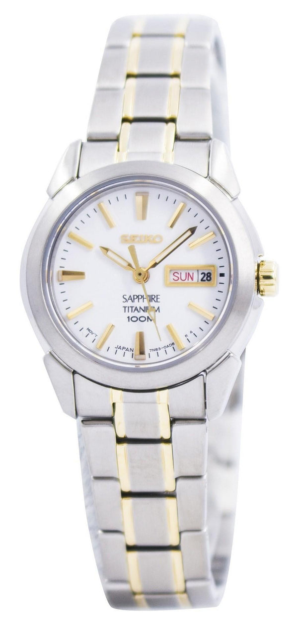 Seiko Sapphire Titanium Quartz 100M SXA115 SXA115P1 SXA115P Women's Watch-Branded Watches-JadeMoghul Inc.