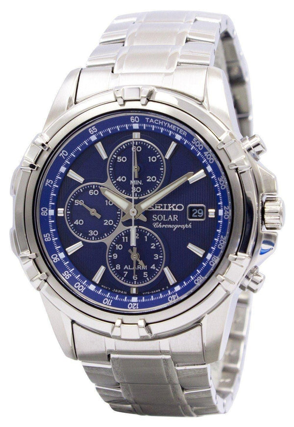 Seiko Solar Chronograph Alarm SSC141 SSC141P1 SSC141P Men's Watch-Branded Watches-JadeMoghul Inc.