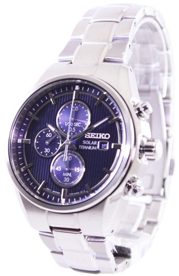 Seiko Solar Titanium Chronograph SSC365 SSC365P1 SSC365P Men's Watch-Branded Watches-JadeMoghul Inc.