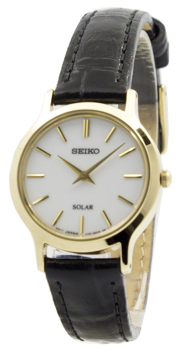 Seiko Solar White Dial Leather Strap SUP300 SUP300P1 SUP300P Women's Watch-Branded Watches-JadeMoghul Inc.