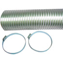 Semi-Rigid Flexible Aluminum Duct (4" x 8ft; With 2 metal worm drive clamps)-Ducting Parts & Accessories-JadeMoghul Inc.